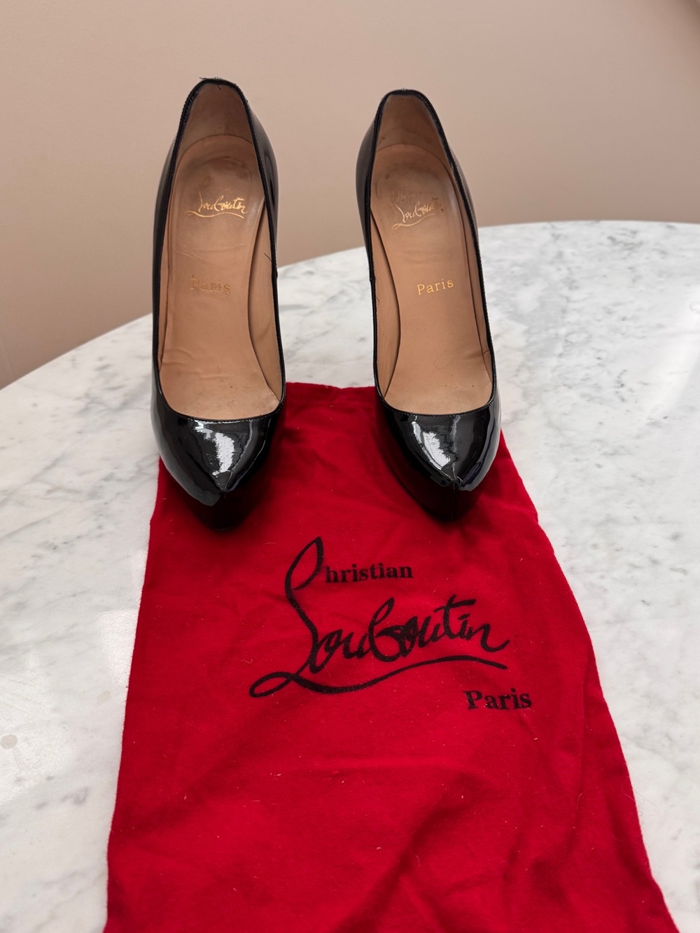 Christian Louboutin Women's Black Patent Pointed-Toe Pumps - 120mm